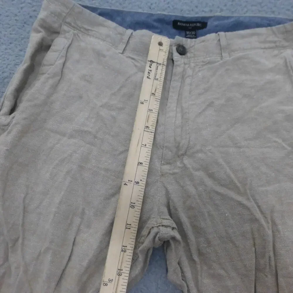 Banana Republic Pants Mens 35x30 Beige Linen Blend Chino Preppy Casual Straight
